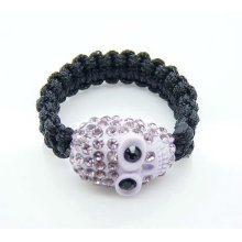 Art und Weise Rhinestone-Kristallbälle Shamballa Schädel-Ring-Schmucksachen FR130